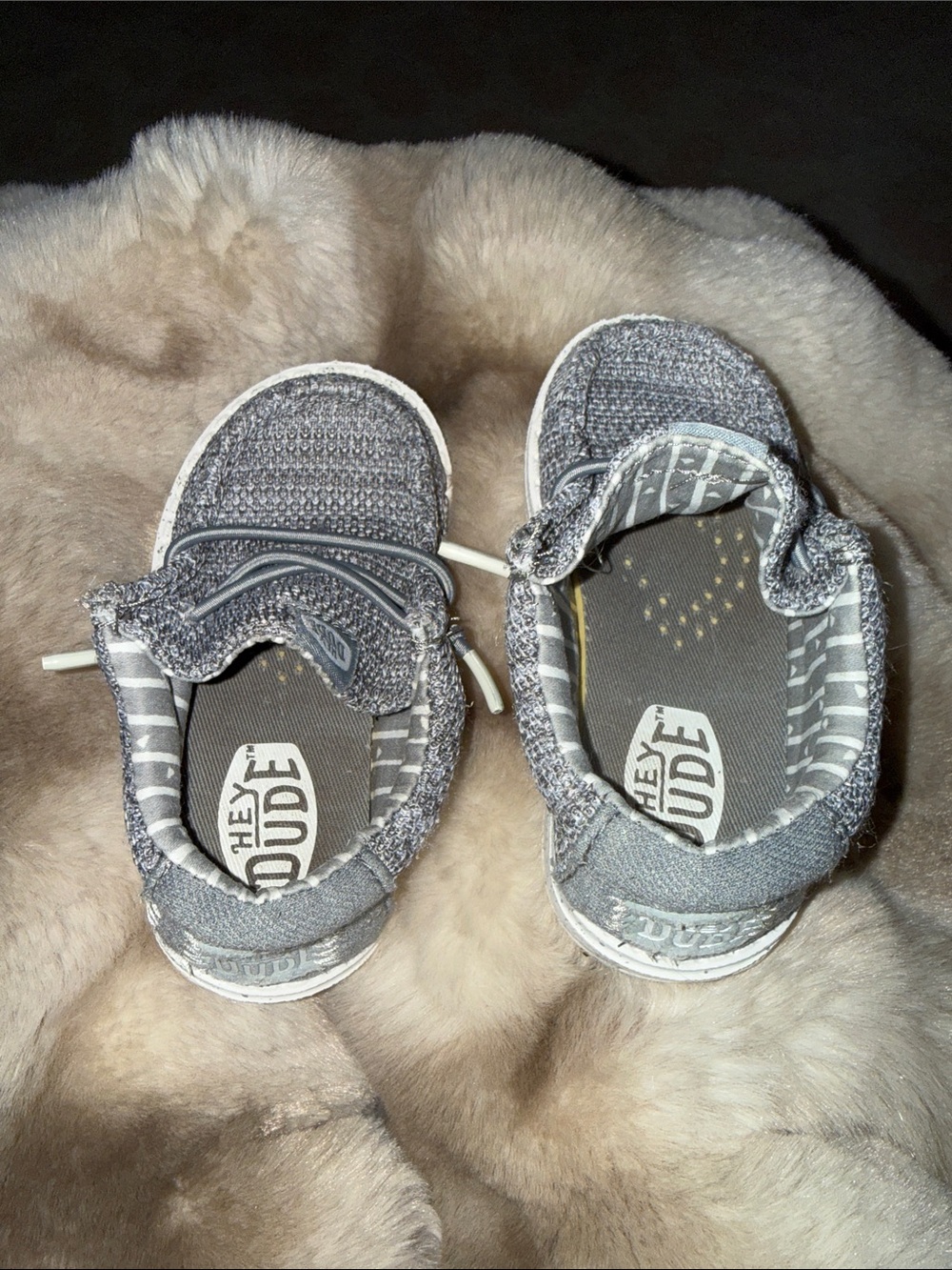 Hey Dude Kids Gray Knit Slip-On Sneakers